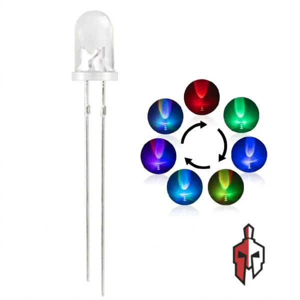 Multicolor 7 Color 5mm LED 2 Pin - Alphatronic